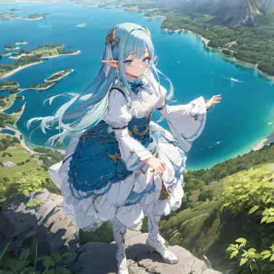 湖が見える丘