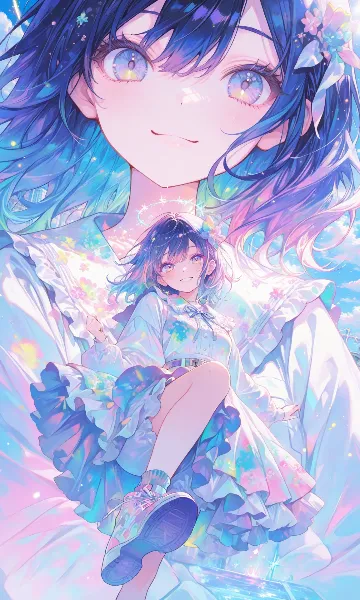 青髪少女の夢幻浮遊