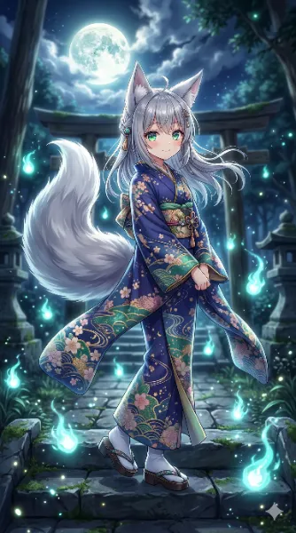 狐火ライトアップ