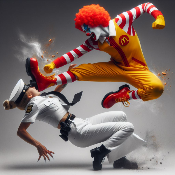 警察と戦うドナルド１