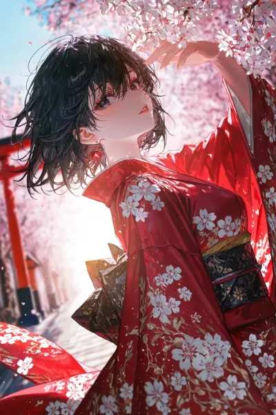 桜と鳥居