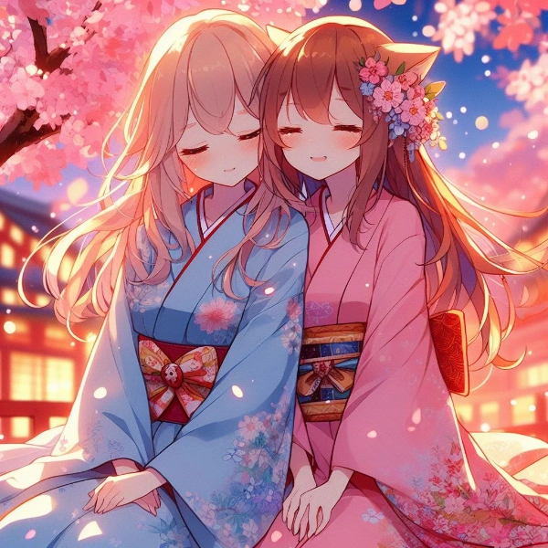 身を寄せ合う百合