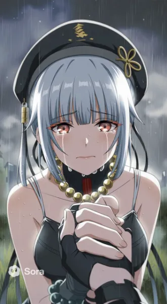 泣いている散華を握りしめる