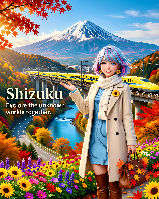 雫ちゃん💧紅葉，富士山，ドクターイエロー