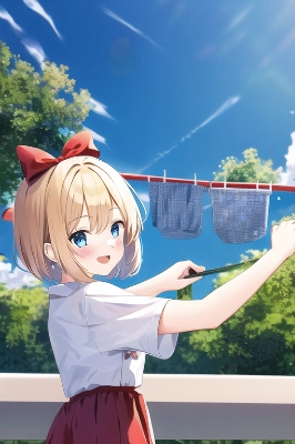 洗濯物を干すよー