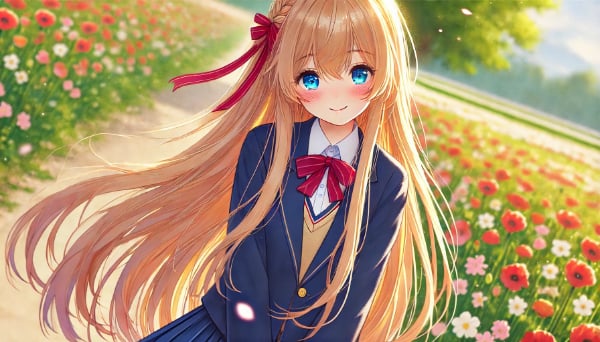 ブレザー制服な金髪少女