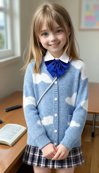 スクールカーディガンのコーデ