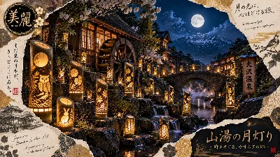 月灯りに導かれる山湯の静夜