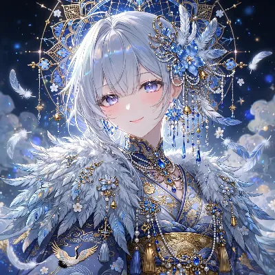 星夜に輝く白銀の乙女