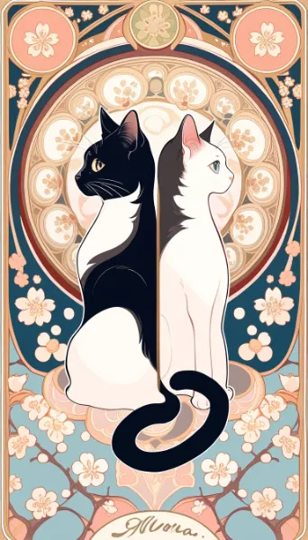 黒白の猫が紡ぐ月の調べ