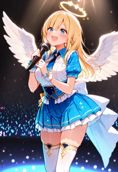 アイドル衣装のギャル天使さん！