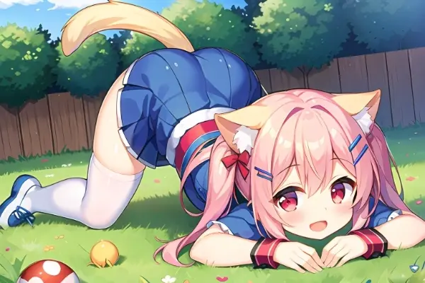 ちょっと前に流行ったポーズのネコミミちゃん