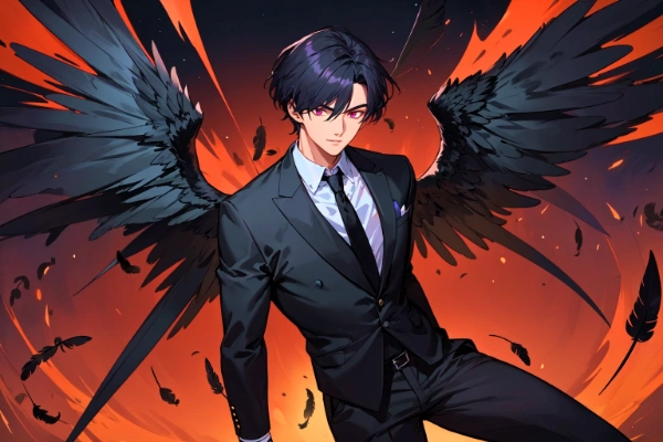 魔王軍の、黒翼な黒髪短髪男性…！！