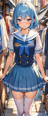 青髪の生徒さん
