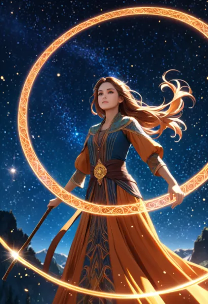 星空に輝く黄金の輪の召喚