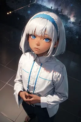 星座を眺める男の子