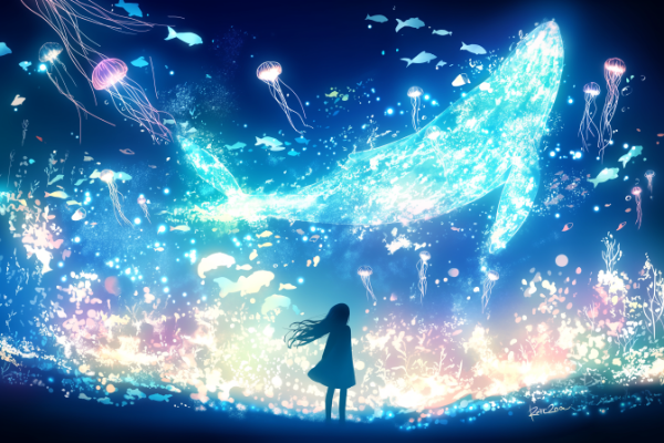 夜空を泳ぐクジラ