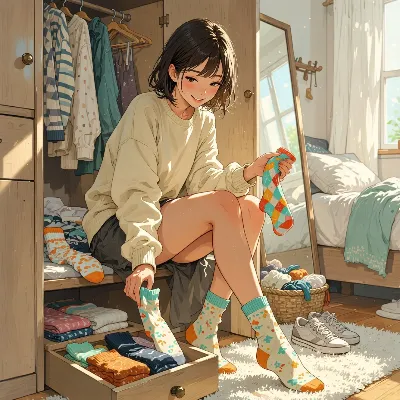 カラフルソックスと朝のひととき
