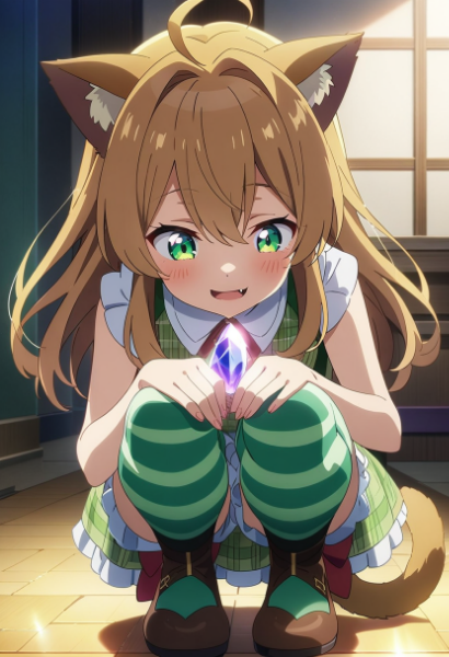 光る石に興味津々