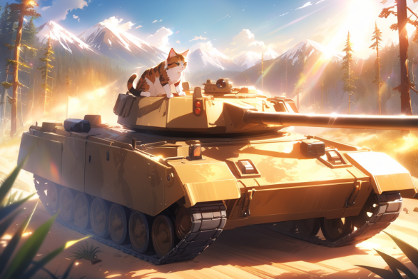 Cat on tank