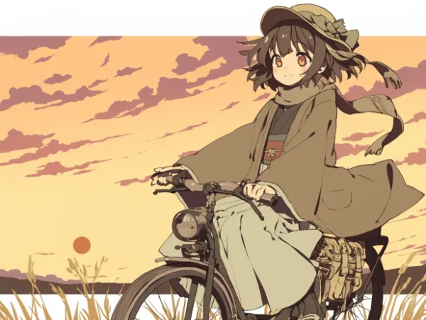 女の子と自転車