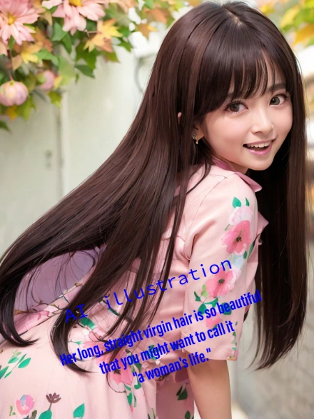 ストレートロングヘア美少女