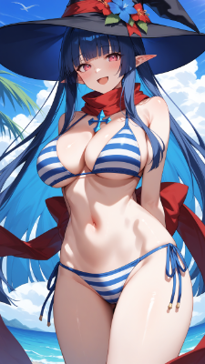 青髪魔女ちゃんは水着