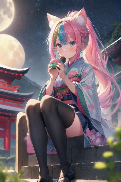 秋の夜とマカロン。
