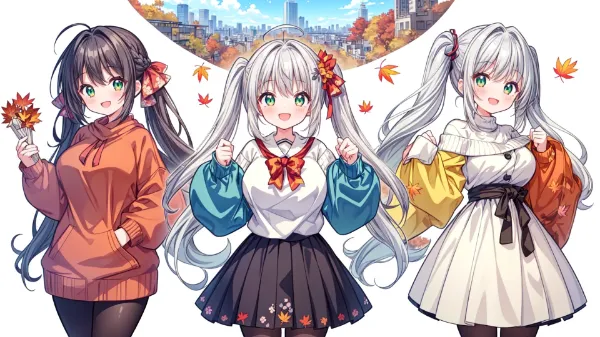 秋風に舞う三姉妹の絆