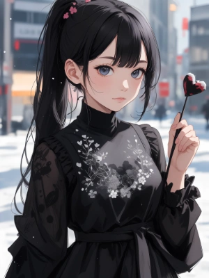 black ponytail