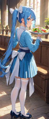 後ろ姿のウエイトレスさん