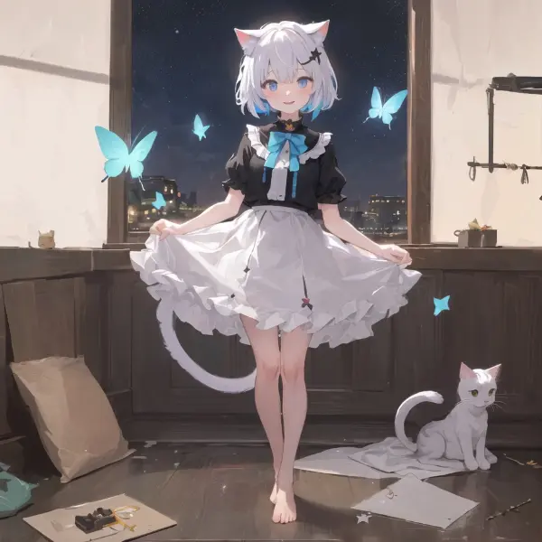 にゃんチョウ🦋とお友達のにゃんにゃんスターの擬人化猫ちゃん