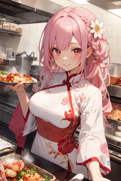 食堂のチャイナ娘