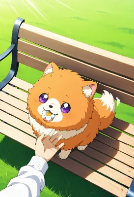 ホワイトデーにお花をくれるポメラニアン