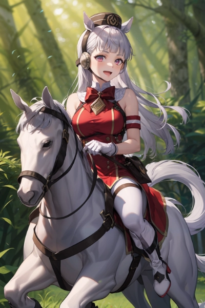 ゴルシと白い犬