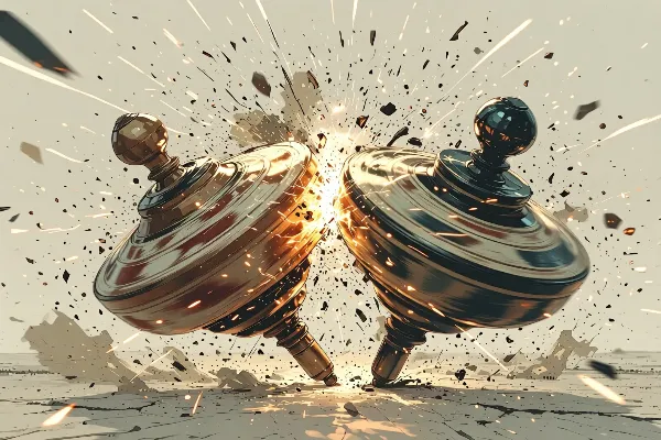 運命の激突：黄金と闇のコマ