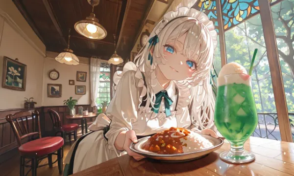 レトロ喫茶のカレーランチ