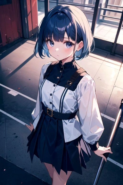 青い髪