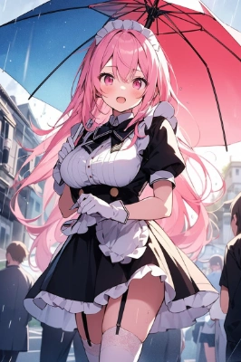 雨の日のメイドさん