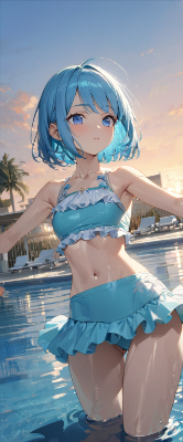 夕暮れのプール