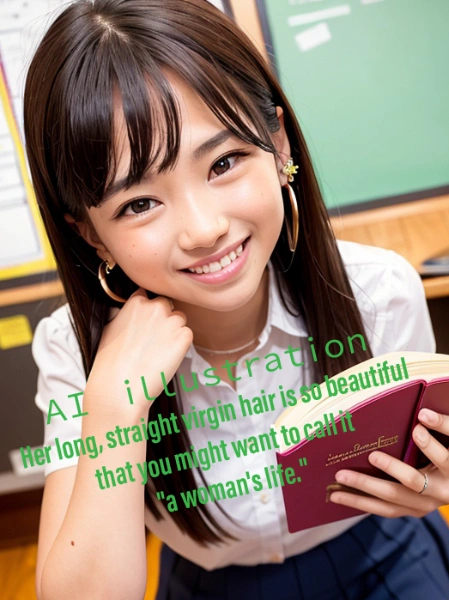 “カワイイ”先生はロングヘア