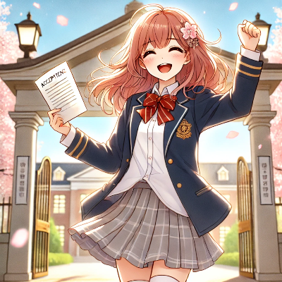 うちのAIが生成した合格に喜ぶ女子