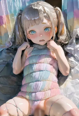 虹色のドレスに包まれた少女