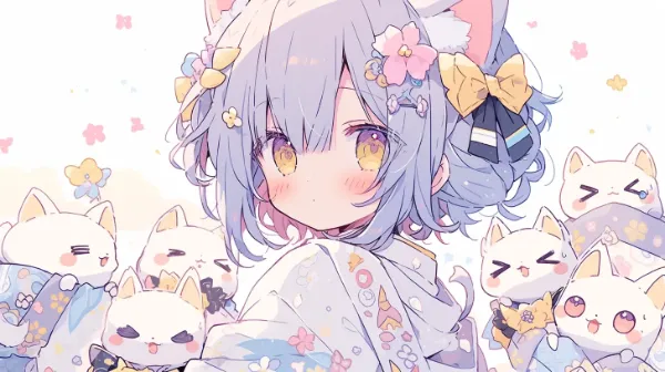 猫耳少女と花咲く仲間たちの祭り