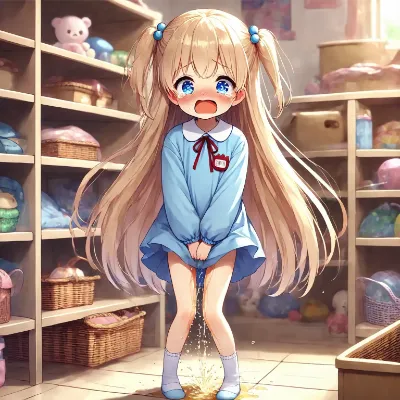 幼〇園制服少女がおもらし
