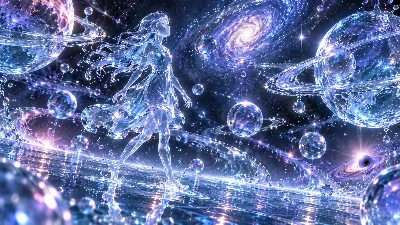 星の水面を歩む水晶の少女