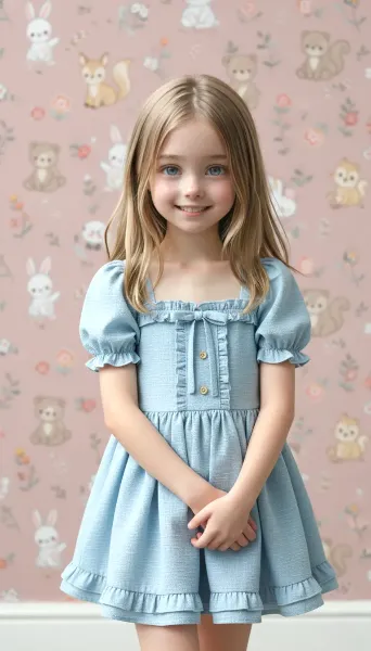 パフスリーブワンピースのコーデ