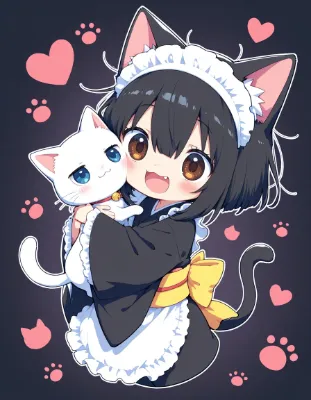 しらたまちゃんと一緒ニャ♪