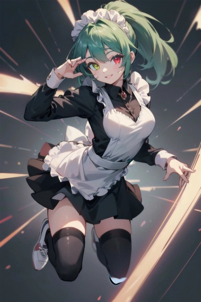 カラフルメイドさん躍動感