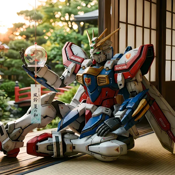 庭園に佇む神ガンダム